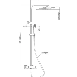 Colonne de douche or brossé avec thermostatique 300 Essebagno Quartos