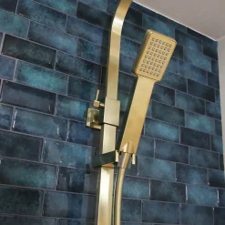 Colonne de douche or brossé avec thermostatique 300 Essebagno Quartos