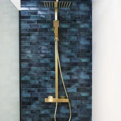 Colonne de douche or brossé avec thermostatique 300 Essebagno Quartos