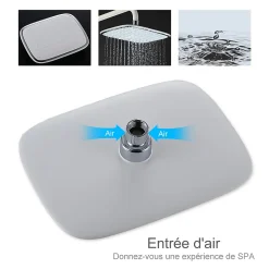 Colonne de Douche Peinture Blanc Ensemble de Douche Hauteur Réglable avec Mitigeur Mécanique Moderne pour Salle de Bain