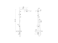 COLONNE DE DOUCHE PONT EN ACIER NOIR MAT, THERMOSTATIQUE