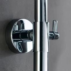 Colonne de douche ronde CAN monocommande, 83-126 cm, finition chrome poli, en laiton Kibath