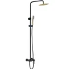 Colonne de douche ronde monocommande 3 voies OSO, 96-136 cm, finition BLACK GOLD mat, en laiton Kibath