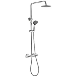 Colonne de douche ronde monocommande RAPIDA avec finition chromée brillante en laiton Kibath