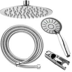 Colonne de douche ronde monocommande RAPIDA avec finition chromée brillante en laiton Kibath