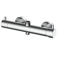 Colonne de douche ronde monocommande RAPIDA avec finition chromée brillante en laiton Kibath