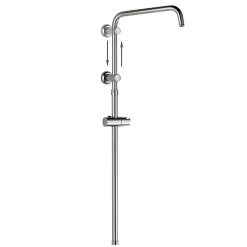 Colonne de douche ronde monocommande RAPIDA avec finition chromée brillante en laiton Kibath