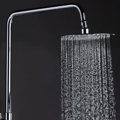 Colonne de douche ronde monocommande TOR, 83-126 cm, finition chrome poli, en laiton Kibath