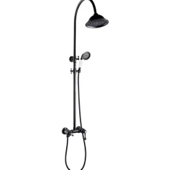 Colonne de douche rétro noir vieilli mitigeur mécanique Essebagno Leeds