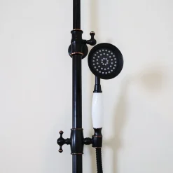 Colonne de douche rétro noir vieilli mitigeur mécanique Essebagno Leeds