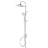 Colonne de douche sans robinetterie avec pommeau + douchette 3 jets + flexible + barre réglable chrome GoodHome Teesta