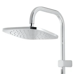 Colonne de douche sans robinetterie avec pommeau + douchette 3 jets + flexible + barre réglable chrome GoodHome Teesta