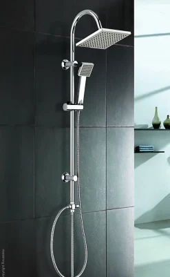 Colonne de douche sans robinetterie chrome, Edouard Rousseau Soto