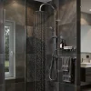 Colonne de douche sans robinetterie avec pommeau + barre réglable + douchette 1 jet + flexible chrome GoodHome Blyth