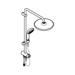 Colonne de douche sans robinetterie GROHE Vitalio Start 250 1 jet Noir mat