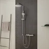 Colonne de douche sans robinetterie avec pommeau + douchette+ flexible + barre réglable