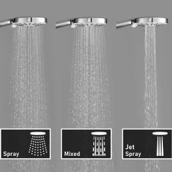 Colonne de douche sans robinetterie avec pommeau + douchette+ flexible + barre réglable