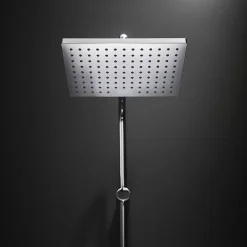 Colonne de douche sans robinetterie avec pommeau + douchette 2 jets + flexible + barre réglable, chrome, Hansgrohe Vernis Shape