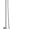 Colonne de douche sans robinetterie avec pommeau + douchette 1 jet + flexible + barre réglable, chrome, Edouard Rousseau Koniki