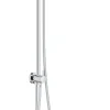 Colonne de douche sans robinetterie avec pommeau + douchette 3 jets + flexible + barre réglable, chrome, Grohe Vitalio Joy System 260