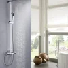 Colonne de douche thermostatique acier inox + pommeau 30x30cm - 118x41cm - 8821C Basic 30x30cm
