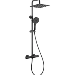 Colonne de Douche Thermostatique 5 Fonctions, SOFETIY MAX Ensemble de Douche Noir, Douche avec Tête de Douche de 12 pouces