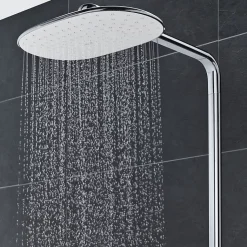 Colonne de douche thermostatique GROHE Rainshower System SmartControl Mono 360 Blanc/chromé + Tablette douche d'angle Start Cube