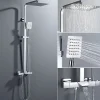 Colonne de Douche Thermostatique 3 Fonctions, Auralum MAX Ensemble de Douche Chrome avec pomme Douchette Robinet de Baignoire