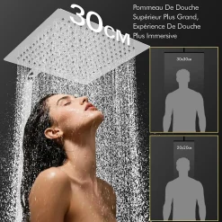 Colonne de Douche Thermostatique Ensemble de Douche Corps en Laiton Hauteur Réglable 855-1105mm Système de Douche