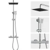 Colonne de Douche Thermostatique avec mitigeur , Auralum MAX Ensemble de Douche Noir, Douche avec Tête de Douche de 12 pouce