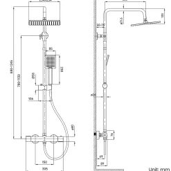 Colonne de Douche Thermostatique avec mitigeur , Auralum MAX Ensemble de Douche Noir, Douche avec Tête de Douche de 12 pouce