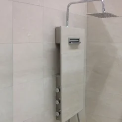 Colonne de douche thermostatique hydromassante mini prête à carreler, en aluminium anodisé, Valentin Batidouche
