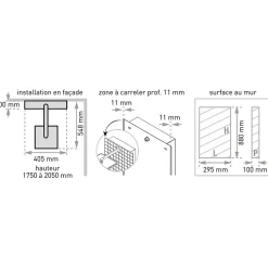 Colonne de douche thermostatique hydromassante mini prête à carreler, en aluminium anodisé, Valentin Batidouche