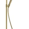Colonne de douche thermostatique avec pommeau + douchette 1 jet + flexible + barre réglable, doré, Hansgrohe Raindance Select S 240 PowderRain