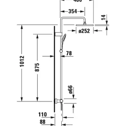 Colonne de douche thermostatique DURAVIT MinusFlow noir mat