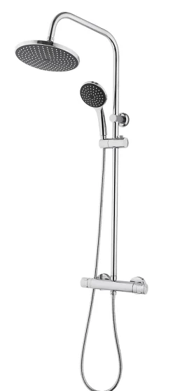 Colonne de douche thermostatique effet chromé avec douchette et pommeau, Cooke & Lewis Lidia