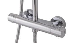 Colonne de douche thermostatique effet chromé avec douchette et pommeau, Cooke & Lewis Lidia