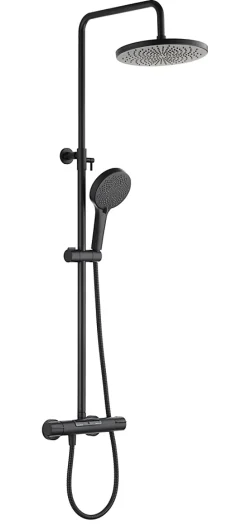 Colonne de douche thermostatique noire XL, Edouard Rousseau Ekogest