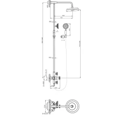Colonne de douche thermostatique cuivre brossé Essebagno Indus