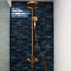 Colonne de douche thermostatique cuivre brossé Essebagno Indus