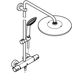 Colonne de douche thermostatique chromé Grohe Vitalio 310