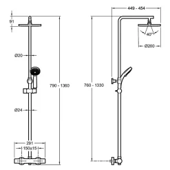 Colonne de douche thermostatique Simone JACOB DELAFON