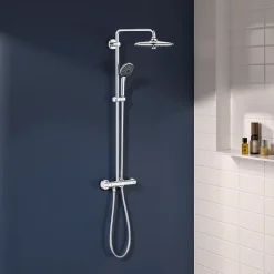 Colonne de douche thermostatique chrome H.112 cm, Grohe Vitalio TurboStat