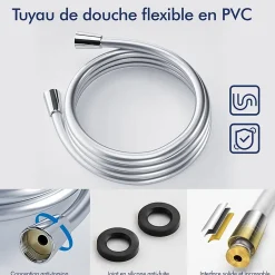 Colonne de Douche Thermostatique Hauteur Reglable 940 a 1200 mm Jet Pluie avec Tablette Finition Chrome pour Salle de Bain