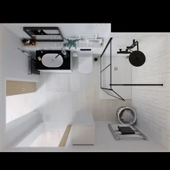 Colonne de douche thermostatique avec pommeau, douchette 2 jets, flexible, barre réglable, noir, GoodHome Levanna