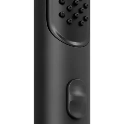 Colonne de douche thermostatique avec pommeau, douchette 2 jets, flexible, barre réglable, noir, GoodHome Levanna