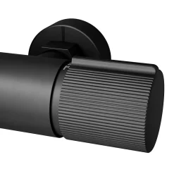 Colonne de douche thermostatique avec pommeau, douchette 2 jets, flexible, barre réglable, noir, GoodHome Levanna