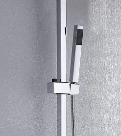 Colonne de douche thermostatique acier inox + pommeau 20x20cm - 118x41cm - 8821C Basic 20x20cm