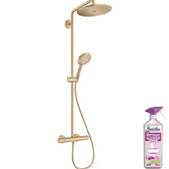 Colonne de douche thermostatique HANSGROHE Croma Select S 280 Bronze brossée + nettoyant Briochin