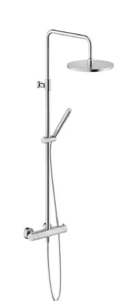 Colonne de douche thermostatique TONDA avec douchette stylo - Coloris: PVD Miele brossé
